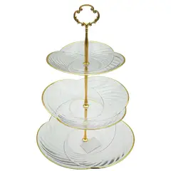 GENERICO - Soporte Para Cupcakes y Postres De 3 Niveles Bandeja Desarmable Para Tortas, Donas y Mesa De Dulces