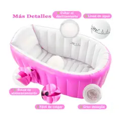 GENERICO - Bañera Inflable para Bebé Cómoda, Portátil y Práctica para el Baño Diario