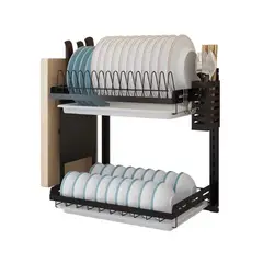 GENERICO - Organizador escurridor de loza para pared de dos niveles