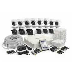 HILOOK - Kit CCTV 12 Cámaras 2MP DVR 16CH Full HD + Disco 2TB