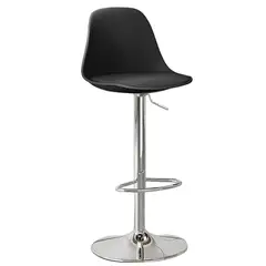 MOBLIHOUSE - Silla Bar Espaldar Plástico Con Altura Ajustable Negra