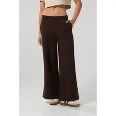KOAJ - Pantalón unicolor tipo jogger con bota ancha y bolsillo Mujer