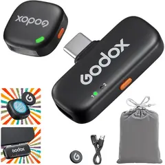 GODOX - Kit C01 (1 micrófono + 1 receptor), micrófono inalámbrico con clip para iPhone/cámara/Android.