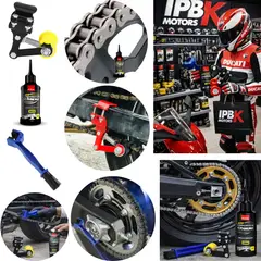 SIMONIZ - Kit lubricante crema tensor cadena cepillo moto combo