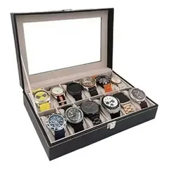 GENERICO - CAJA PARA RELOJES U ORGANIZADOR DE JOYAS 12 ESPACIOS