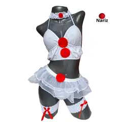 PROVOCAME - Disfraz Femenino Sexy Payasa Lenceria Erotica Mujer