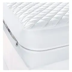 OEM - Forro Protector Colchon Acolchado Con Cremallera Blanco Cama Queen