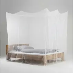 OEM - Toldillo Mosquitero Cuadrado Cama Doble Blanco