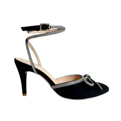 EVEGONZ - Tacones Negros de Mujer Bajos 7 1/2