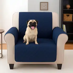 GENERICO - Protector Sofá Microfibra 1 Puesto Azul Oscuro Lisa