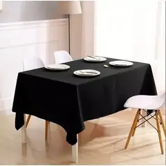 GENERICO - Mantel De Tela Microfibra Comedor 118 X 150 Cm Negro Liso