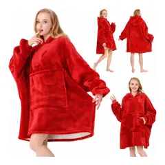 GENERICO - Manta con capucha y mangas para adultos