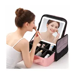 GENERICO - Organizador Cosméticos Profesional Espejo Led Espacios Ajustables