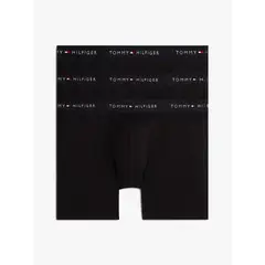 TOMMY HILFIGER - Pack negro de 3 calzoncillos bóxer Essential con logo