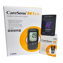 GENERICO - Combo Glucometro Caresens Con 50 Tiras 50 Lancetas