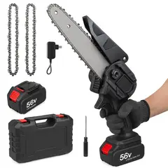TECNOHOGAR JS - Mini Sierra Motosierra 48v 2 Cadenas Inalámbrica 2 Baterias