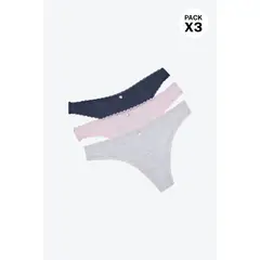 LILI PINK - Panty brasilera paquete x3 elaborado en algodón transpirable