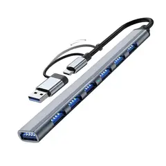 JALTECH - HUB 7 Puertos USB 2.0 + Tipo C 2401 23028