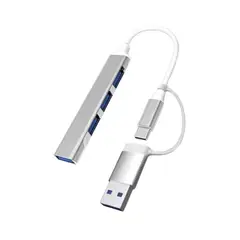 JALTECH - Hub 4 Puertos Usb 2.0 2 En 1 Type C+Usb 23021