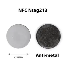 GENERICO - Sticker NFC Antimetal NTAG213 13.56 MHz RFID Adhesivo de Proximidad Paquete x 3 Unidades