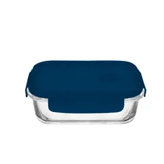 KITCHENWARE - CONTENEDOR REFRACTARIO HERMETICO RECTANGULAR EN VIDRIO DE 980ML CON 2 DIVISIONES