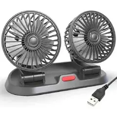 GENERAL - Ventilador Para Carro Doble Cabezal Ajustable De 360