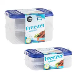 KITCHENWARE - Juego 2 combos Plasticos de contenedores Freezer