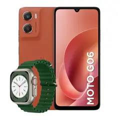 MOTOROLA - Celular G06 4Gb RAM 128Gb Naranja + Smartwatch Mobula H8 Ultra
