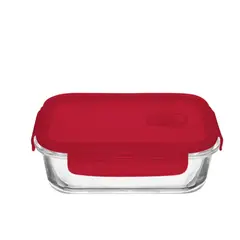 KITCHENWARE - CONTENEDOR REFRACTARIO HERMETICO EN VIDRIO DE 800ML CUADRADO + TAPA PLASTICA
