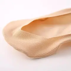 GENERICO - Medias Invisibles Antideslizantes Ultra Cómodas Sin Costura Nude Rayas Único