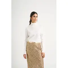 VELEZ - Vélez Sweater Tejido Básico Maqui Para Mujer Cuello Tortuga Crema