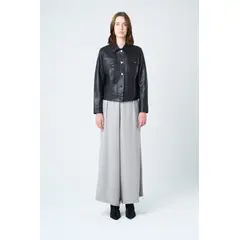 VELEZ - Vélez Chaqueta Kalaha De Cuero Para Mujer Silueta Trucker Negro