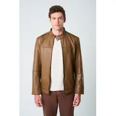 VELEZ - Vélez Chaqueta Bosa De Cuero Para Hombre Fit Semi Holgado Miel