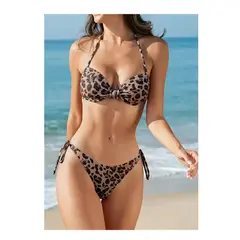 GENERAL - Vestido De Baño Mujer Moda Europea Bikini Animal Print Nudo