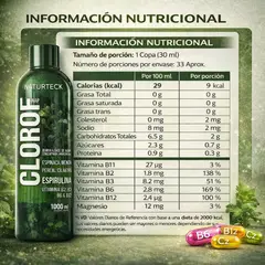 GENERICO - Suplemento Clorof Nap Bebida Verde Natural Espirulina Vitaminas B