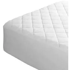 OEM - Protector De Colchon Acolchado Blanco Cama Sencillo Sin Cierre