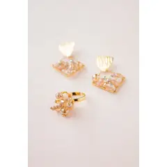 FLORIPONDIA - Anillo Beige Piedras