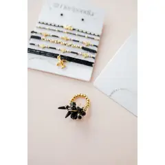 FLORIPONDIA - Anillo Negro Elastico