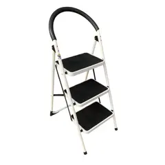 GENERICO - Escalera 3 Pasos Plegable Acero Antideslizante 150kg