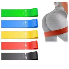 GENERICO - Bandas Elásticas Set x5 Para Hacer Ejercicios De Resistencia Yoga Fuerza Gym