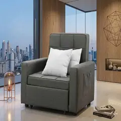 PLUMA HOME - Sofacama IFEL Moderno y elegante GRIS  1 puesto RECLINABLE