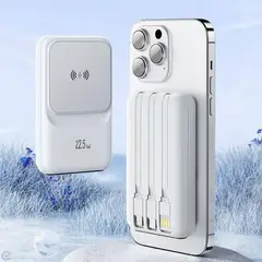 GENERICO - Power Bank 10000 mAh Magnético 22.5W con Cables Integrados