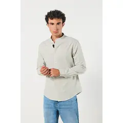 KOAJ - Camisa cuello neru manga larga en slim fit Hombre