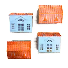 GENERICO - Figura Maqueta Casas Pasta Techo Naranja De 6x5cm Por 6 Und
