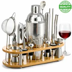 ONE PIXEL - Bartender Coctelera Set Utensilios Bar Inoxidable 23 Piezas