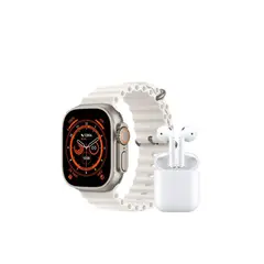 GENERICO - Kit Reloj SmartWatch Con Audifonos Inalambricos ¡8 Ultra Blanco