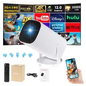 CHINA GLAZE - Proyector 4k Mini Led 1080p Android 12 Wifi Bluetooth Blanco