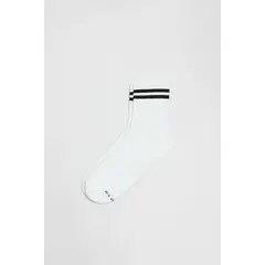 KOAJ - Medias largas unicolores con rayas en contraste y elás Mujer