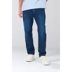 KOAJ - Jean straight leg azul bota recta con bolsillos y tiro Hombre