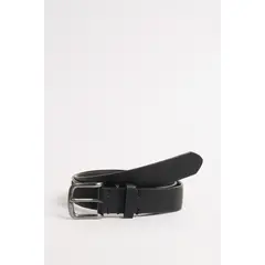 KOAJ - Cinturón negro tipo reata con hebilla metálica Hombre